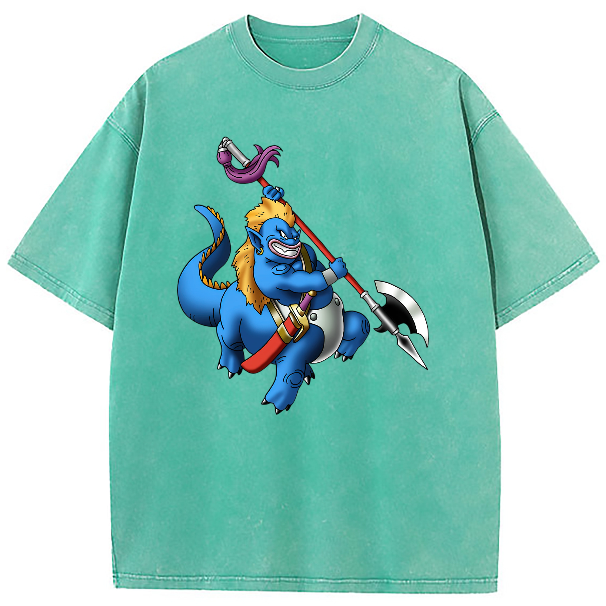 （画像用） ドラゴンクエスト Doragon Kuesuto Dragon Quest 綿100% ヴィンテージ風 半袖Tシャツ（フロントプリント）